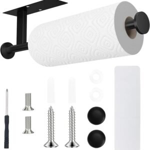 Paper Towel Holder Wall Mount – Self Adhesive No Drill or Drilling, SUS304 Stainless Steel