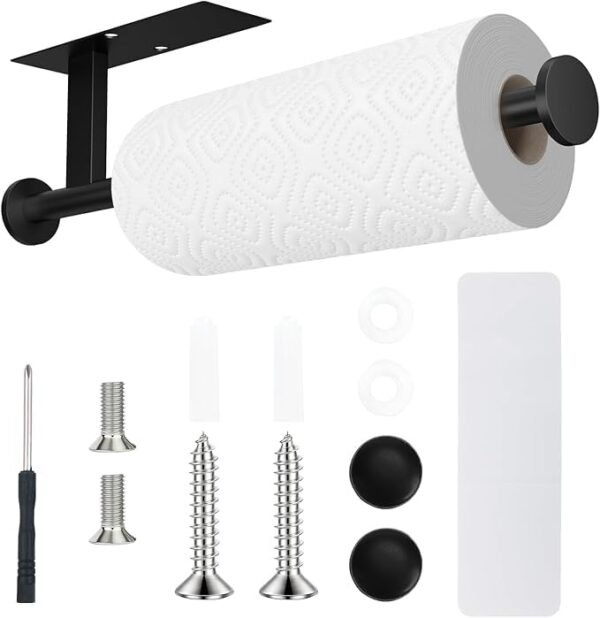 Paper Towel Holder Wall Mount - Self Adhesive No Drill or Drilling, SUS304 Stainless Steel